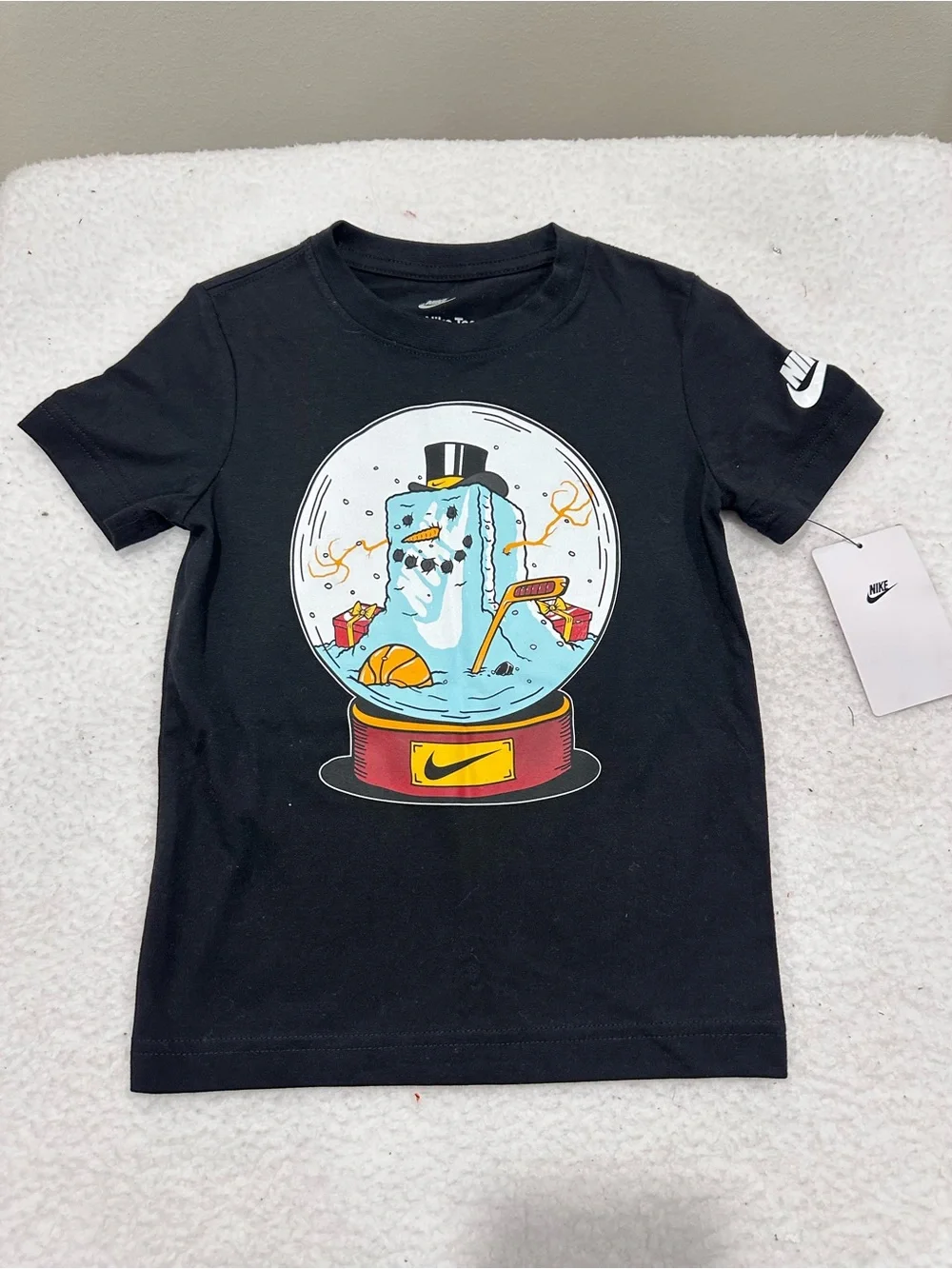 Nike Kids Black Graphic Snow Globe T-Shirt